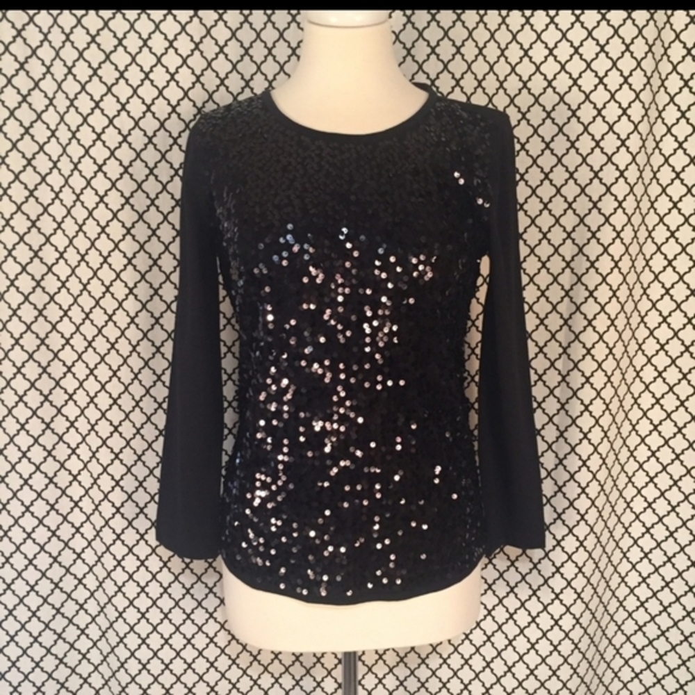 🤩NWT J.crew Black Sequin Shirt